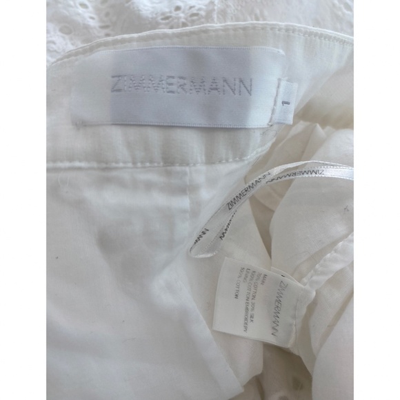 ZIMMERMANN IVORY WHITE COTTON SILK EYELET EMBROIDERY SHORTS SIZE AU 1 / US 4 - Picture 16 of 16